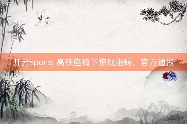 开云sports 高铁座椅下惊现蜥蜴，官方通报