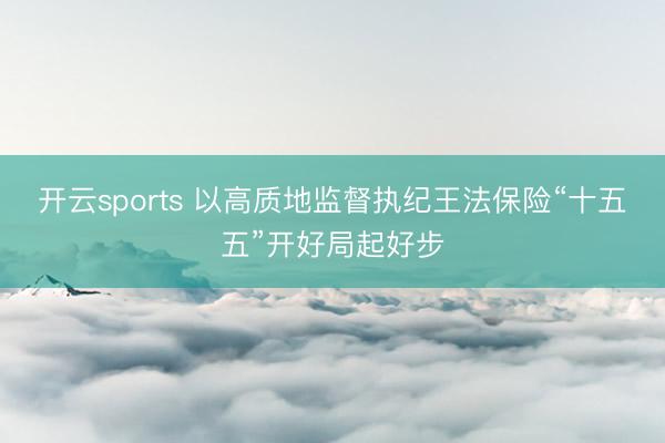 开云sports 以高质地监督执纪王法保险“十五五”开好局起好步