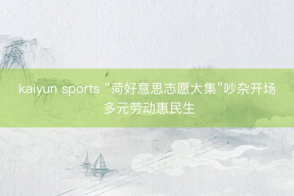 kaiyun sports “菏好意思志愿大集”吵杂开场 多元劳动惠民生