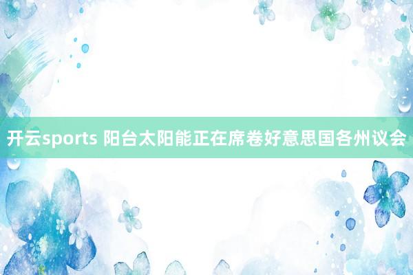 开云sports 阳台太阳能正在席卷好意思国各州议会
