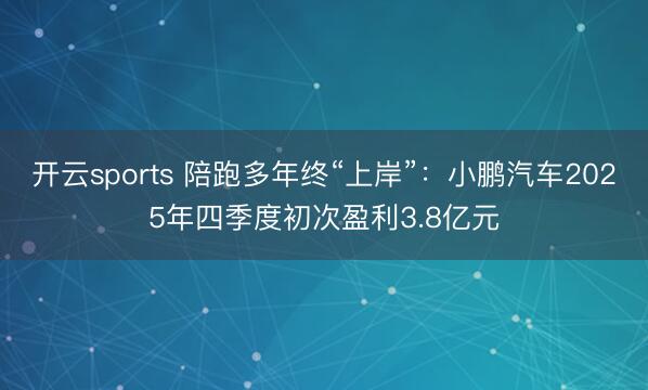 开云sports 陪跑多年终“上岸”：小鹏汽车2025年四季度初次盈利3.8亿元