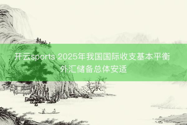开云sports 2025年我国国际收支基本平衡 外汇储备总体安适