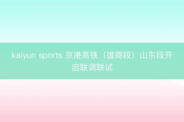 kaiyun sports 京港高铁（雄商段）山东段开启联调联试