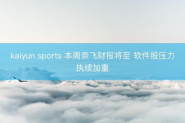 kaiyun sports 本周奈飞财报将至 软件股压力执续加重