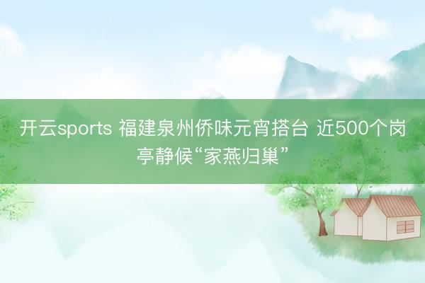开云sports 福建泉州侨味元宵搭台 近500个岗亭静候“家燕归巢”