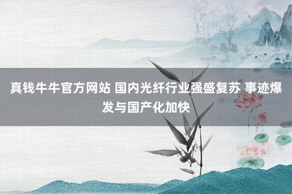 真钱牛牛官方网站 国内光纤行业强盛复苏 事迹爆发与国产化加快
