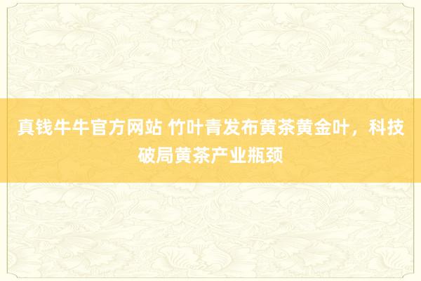 真钱牛牛官方网站 竹叶青发布黄茶黄金叶，科技破局黄茶产业瓶颈