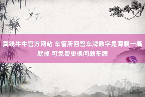真钱牛牛官方网站 车管所回答车牌数字是薄膜一撕就掉 可免费更换问题车牌
