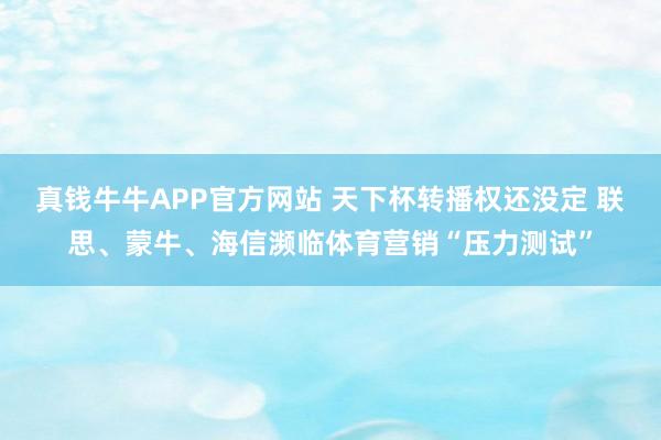 真钱牛牛APP官方网站 天下杯转播权还没定 联思、蒙牛、海信濒临体育营销“压力测试”