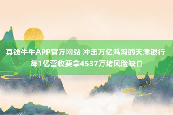 真钱牛牛APP官方网站 冲击万亿鸿沟的天津银行 每1亿营收要拿4537万堵风险缺口