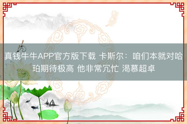 真钱牛牛APP官方版下载 卡斯尔：咱们本就对哈珀期待极高 他非常冗忙 渴慕超卓
