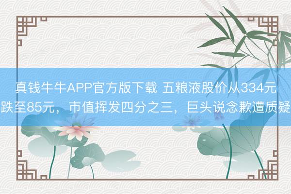 真钱牛牛APP官方版下载 五粮液股价从334元跌至85元，市值挥发四分之三，巨头说念歉遭质疑