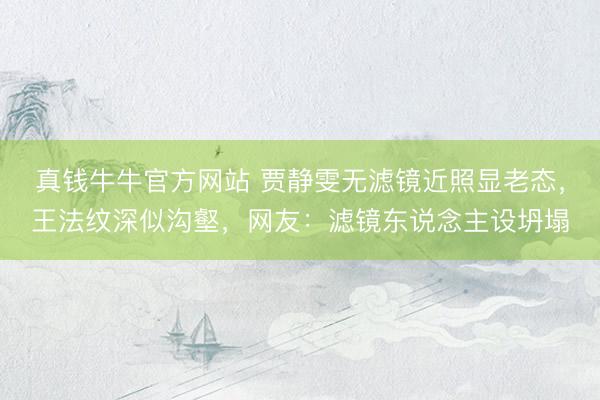 真钱牛牛官方网站 贾静雯无滤镜近照显老态，王法纹深似沟壑，网友：滤镜东说念主设坍塌