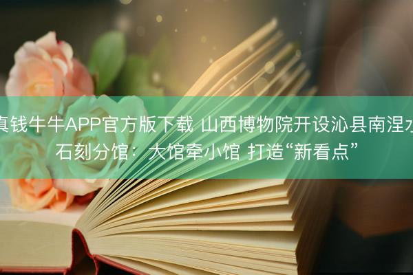 真钱牛牛APP官方版下载 山西博物院开设沁县南涅水石刻分馆：大馆牵小馆 打造“新看点”