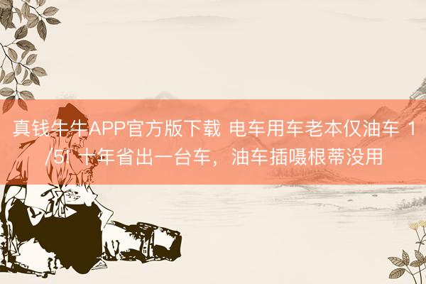 真钱牛牛APP官方版下载 电车用车老本仅油车 1/5! 十年省出一台车,油车插嗫根蒂没用