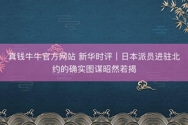 真钱牛牛官方网站 新华时评｜日本派员进驻北约的确实图谋昭然若揭