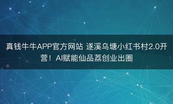 真钱牛牛APP官方网站 遂溪乌塘小红书村2.0开营!AI赋能仙品荔创业出圈
